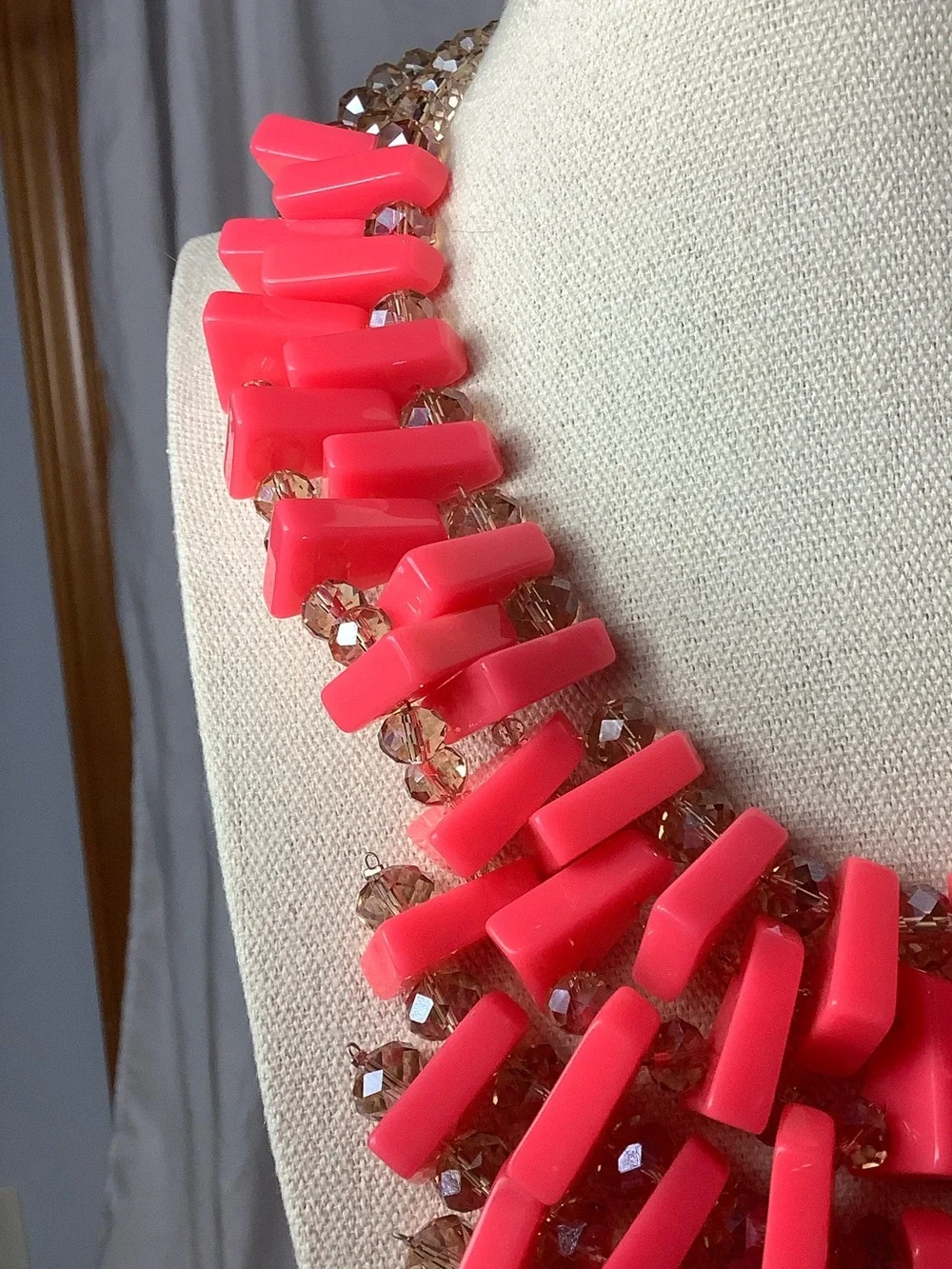 Amrita Singh Neon Pink Multi-Strand Statement Necklace